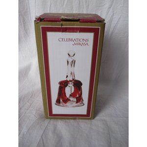 Celebrations by Mikasa 5135207 Rejoice Crystal Collection Ruby Ribbon Bell 4.25"